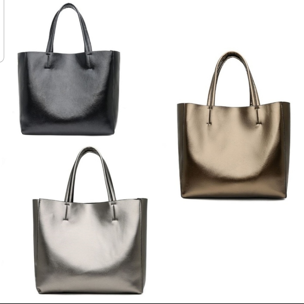 Chic Faux Leather Tote Bag***1 BLACK LEFT!!*** - Picture 6 of 7